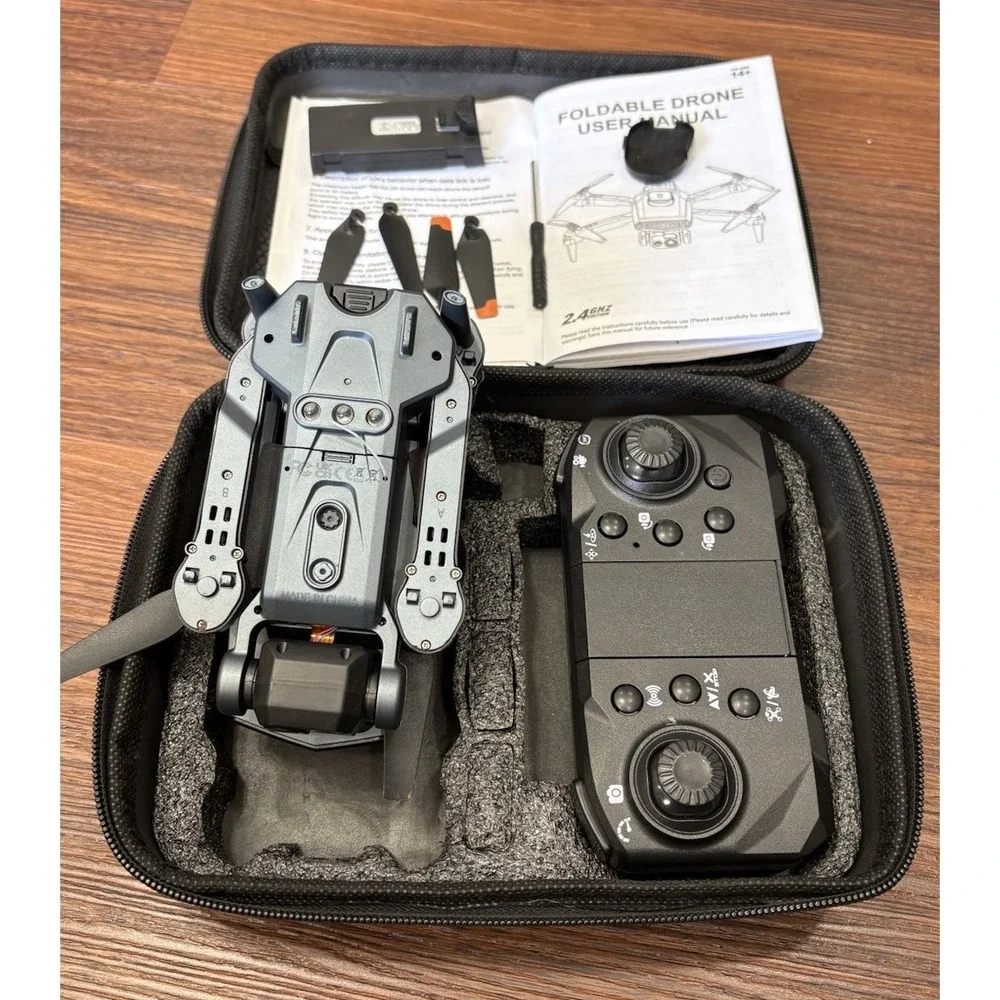 DLRC D6 AIR HD Dual Camera Drone Foldable WiFi FPV Quadcopter w/2 Batteries/Case